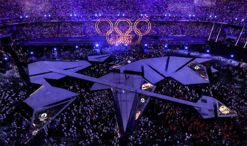 La cérémonie de cl?ture des Jeux olympiques 2024 de Paris se tient en France, le 11 ao?t. (Xinhua/Xia Yifang)